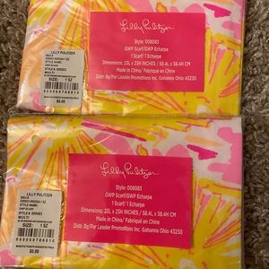 Two Printed Cotton Scarves by Lilly Pulitzer
